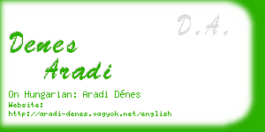 denes aradi business card